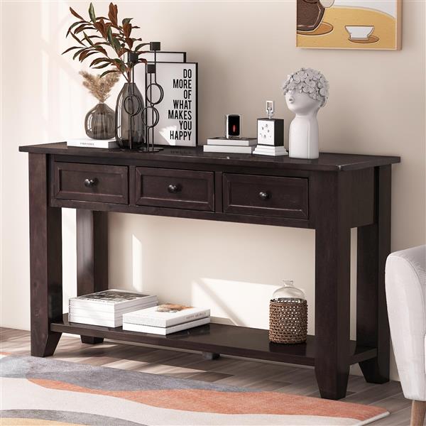 55'' Modern Console Table Sofa Table for Living Room with 3 Drawers and 1 Shelf (As Same As WF299185AAP)