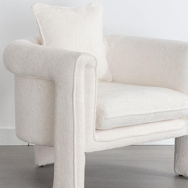 Modern Style Accent Chair Armchair for Living Room, Bedroom, Guest Room,Office, Ivory