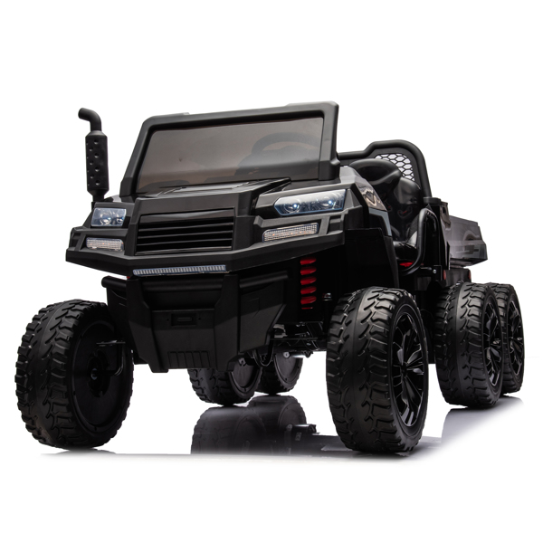 24V 2-Seater UTV-XXL Ride On Truck with Dump Bed for kid,Ride On 4WD UTV with 6 Wheels,Foam Tires, Suitable for Off-Roading,remote control,Three-Point Safety Harness