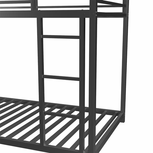 Metal Twin over Full Bunk Bed/ Heavy-duty Sturdy Metal/ Noise Reduced/ Safety Guardrail/No Box Spring Needed,Black