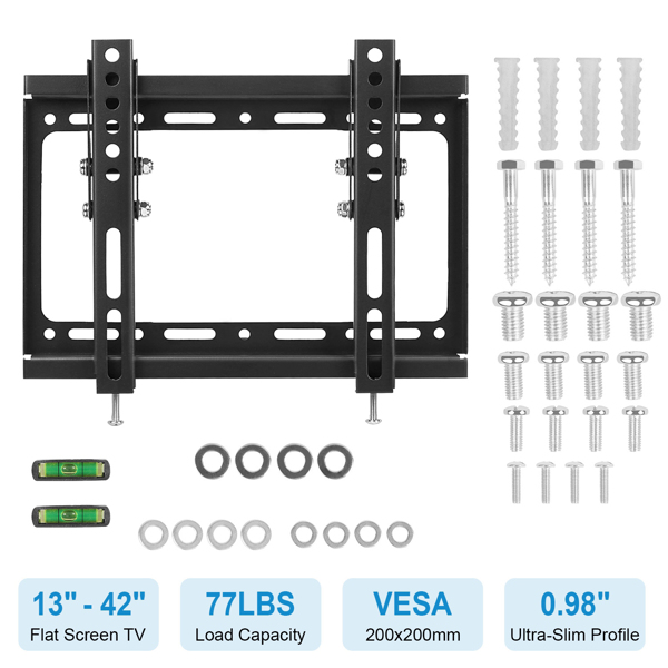 TV Wall Mount Bracket Tilt for 13"-42" LED/LCD/PLASMA Flat TV VESA 200x200mm