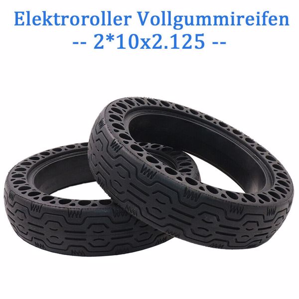 10x2.125 Elektroroller Vollgummireifen Pannensicherer E-Scooter Ersatz Reifen DE