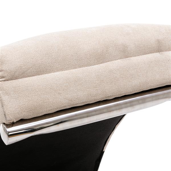 Linen Chaise Lounge Indoor Chair, Modern Long Lounger for Office or Living Room