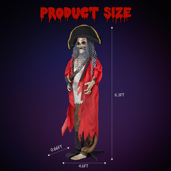 6.3ft Pirate  Halloween Standing Decoration