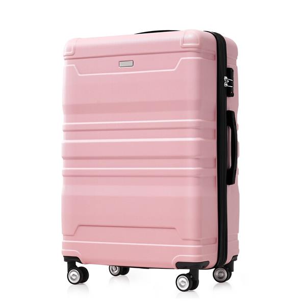 Luggage Sets New Model Expandable ABS Hardshell 3pcs Clearance Luggage Hardside Lightweight Durable Suitcase sets Spinner Wheels Suitcase with TSA Lock 20''24''28''(pink)