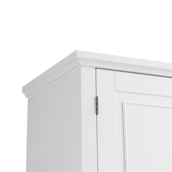 Bathroom Storage Cabinet with Doors and Drawer, Multiple Storage Space, Adjustable Shelf, White