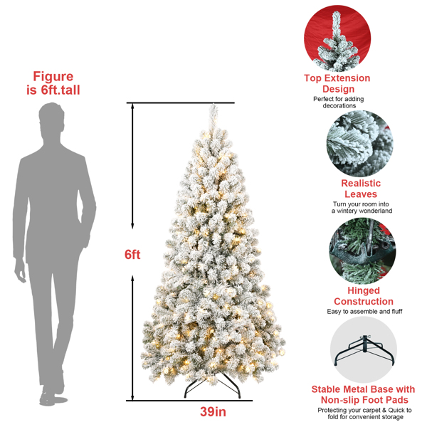 6FT PVC Memory Wire Christmas tree (With Light) 