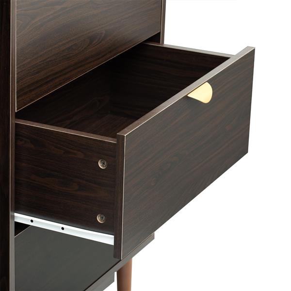 Featured Two-door Storage Cabinet with Three Drawers and Metal Handles , Suitable for Corridors, Entrances, Living rooms, and Study