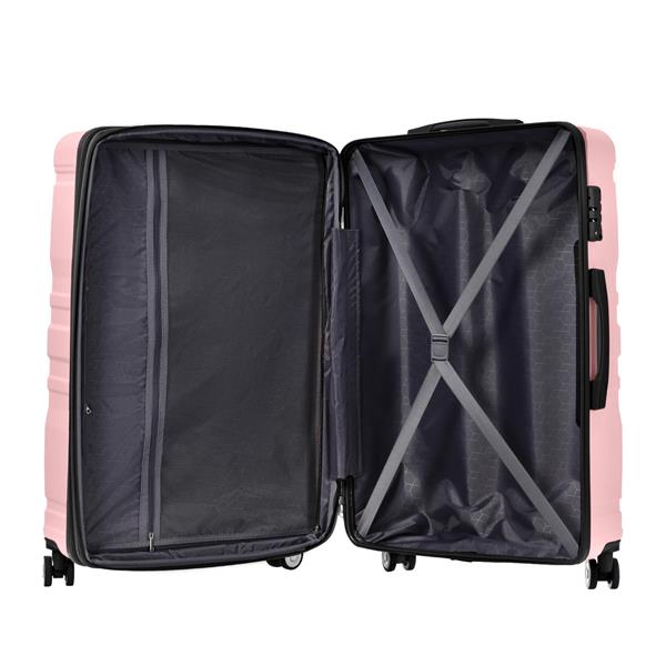 Luggage Sets New Model Expandable ABS Hardshell 3pcs Clearance Luggage Hardside Lightweight Durable Suitcase sets Spinner Wheels Suitcase with TSA Lock 20''24''28''(pink)