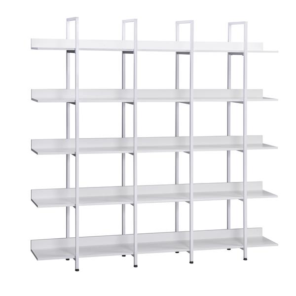 [VIDEO] 5 Tier Bookcase Home Office Open Bookshelf, Vintage Industrial Style Shelf with Metal Frame, MDF Board