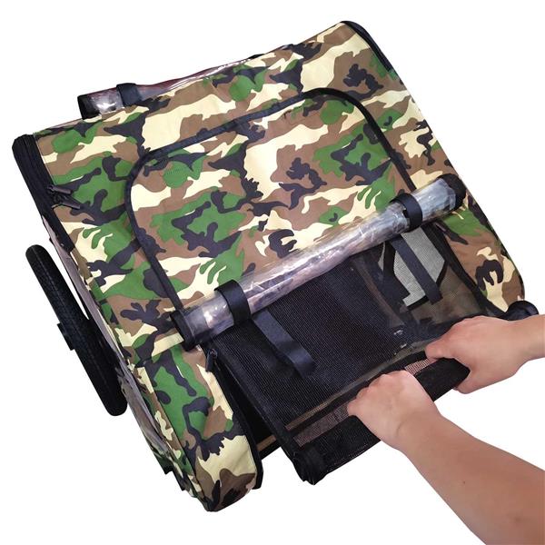 Camouflage Foldable Bicycle Trailer Bike Trailer for Camping Pet Dog Cat Luggage Carry