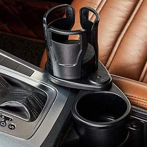 Dual Cup Holder Expander for Car, 2 in 1 Multifunctional Car Cup Holder Extender with Adjustable Base All Purpose for 360° rotatable base of the upper cup holder with Most Cars