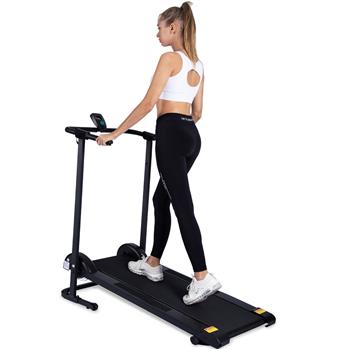 Manual Treadmill Non Electric Treadmill with 10° Incline Small Foldable Treadmill for Apartment Home Walking Running (Mode GHN213)