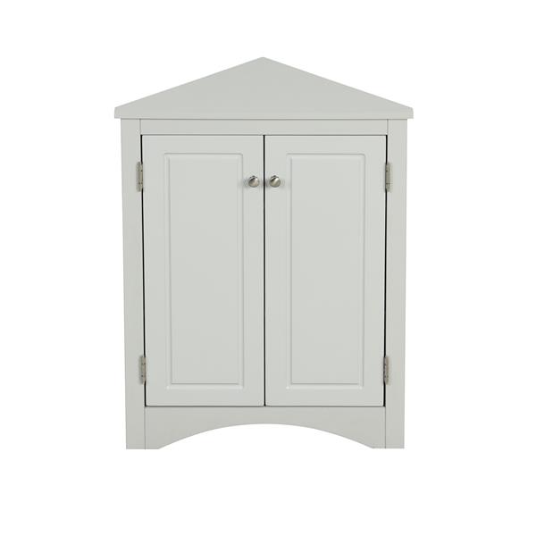 Grey Triangle Bathroom Storage Cabinet with Adjustable Shelves, Freestanding Floor Cabinet for Home Kitchen