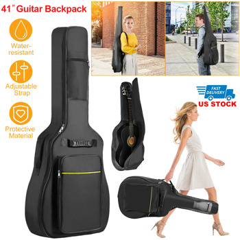 41” Guitar Backpack Adjustable Shoulder Strap Water-resistant Guitar Carry Bag 5mm Thick Padded Protective Acoustic Guitar Bag