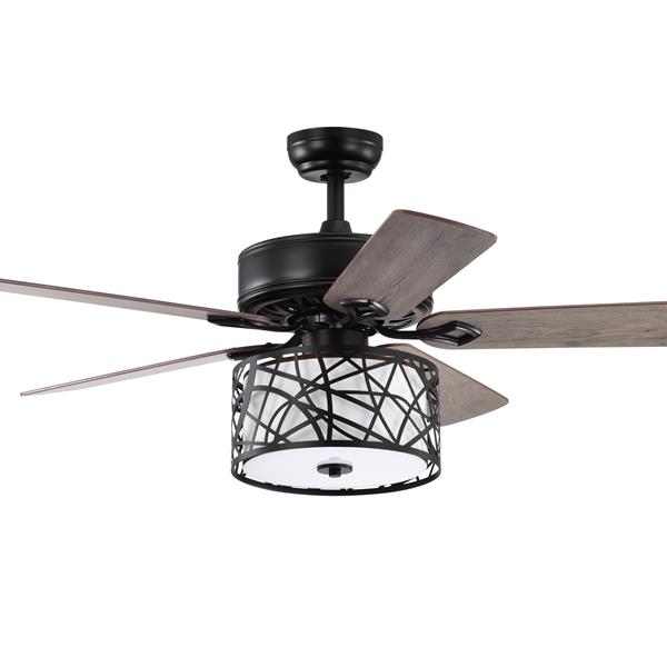 52'' Low Profile Ceiling Fan with Lights(no include bulb),Blade Dark Wood Ceiling fan