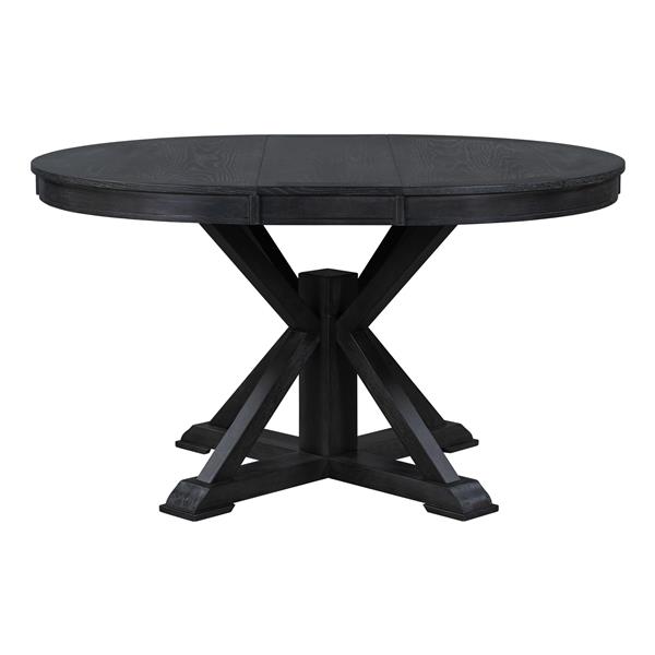 Retro Functional Extendable Dining Table with a 12" Leaf for Dining Room and Living Room (Espresso)