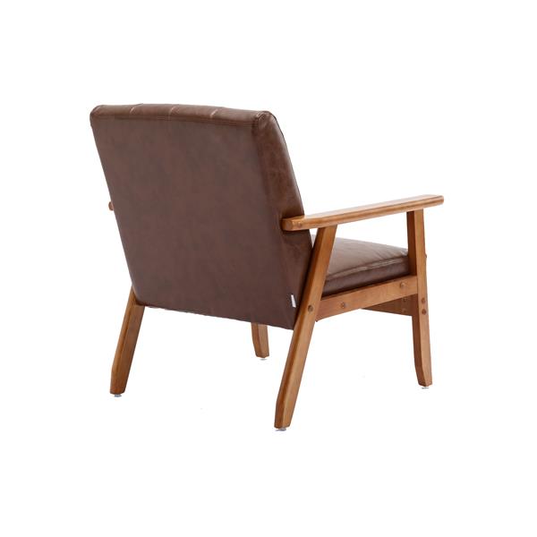 Leisure Chair with Solid Wood Armrest and Feet, Mid-Century Modern Accent chair, for Living Room Bedroom Studio chair