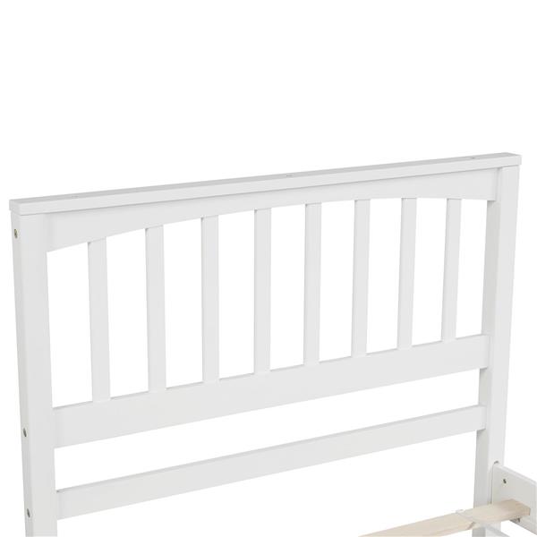 Wood Platform Bed Twin size Platform Bed, White