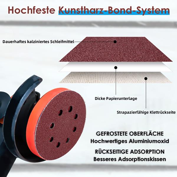 Schleifscheiben Schleifpapier 125mm mit Klett Exzenter Schleifblatt P80-P120 NEU