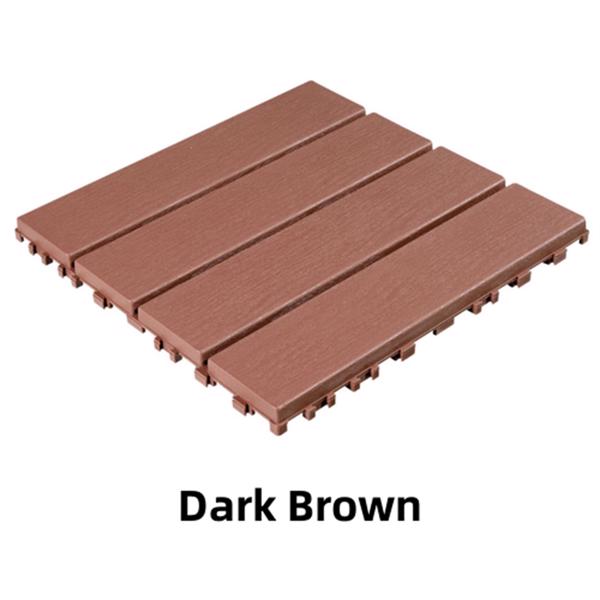 88pcs Dark Brown 11.8"x11.8"(30cmx30cm) Interlocking Deck Tiles - Waterproof, Anti-Slip, All-Weather Patio Flooring for Outdoor and Indoor Use - Smooth Wood-Grain Design Ideal for Courtyards,Flooring