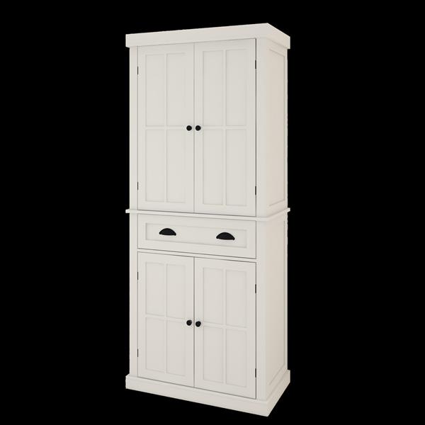 71" Kitchen Pantry Storage Cabinet , with 4 Doors, Drawer, 2 Adjustable Shelves,  Cupboard for Dining Room Living Room, Laundry-White