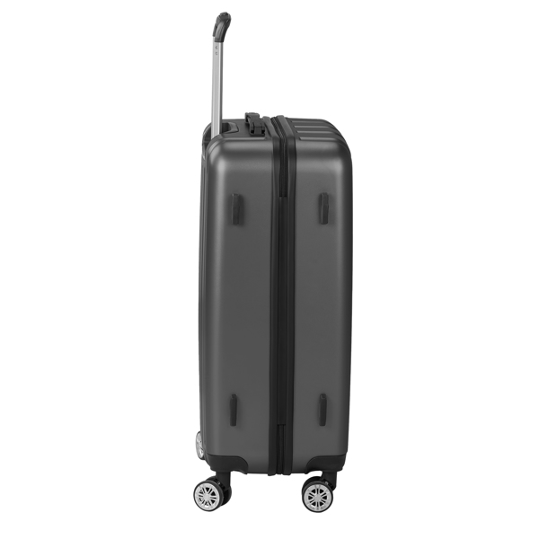 FCH 3-in-1 suitcase vertical stripes trolley case 20in 24in 28in ABS PC classic color 02-dark gray