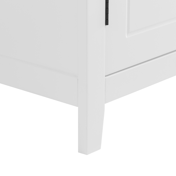 Elegant Bathroom Floor Storage Cabinet, Bathroom Storage Unit, Freestanding Cabinet with 4 Doors, Adjustable Shelves, Adaptable Shelves, White 