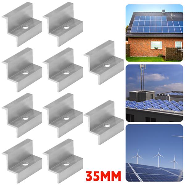 10x Modul - Endklemme 35 mm Solar PV Photovoltaik Aluprofil Befestigung Montage