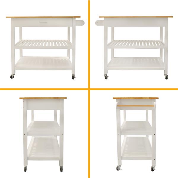 Kitchen Island & Kitchen Cart, Mobile Kitchen Island with Two Lockable Wheels, Simple Design to Display Foods and Utensil Clearly, One Big Drawer Keeps Kitchen Ware from Dust.