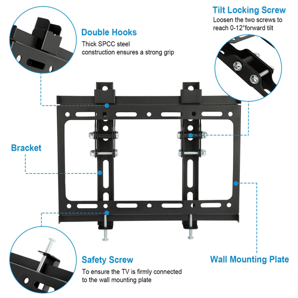 TV Wall Mount Bracket Tilt for 13"-42" LED/LCD/PLASMA Flat TV VESA 200x200mm