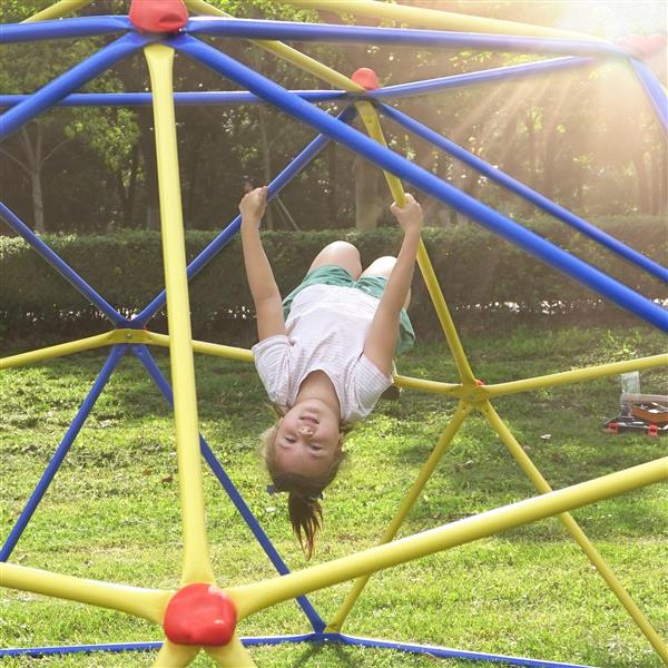 Kids Climbing Dome Jungle Gym - 10 ft Geometric Playground Dome Climber Play Center with Rust & UV Resistant Steel, Supporting 1000 LBS