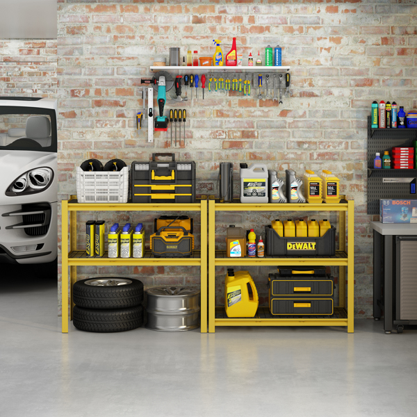 5-Tier  Adjustable Metal Shelving Unit ,Heavy Duty Garage Shelving,Storage Racks,Industrial Utility Shelf,39.4" W x 18 "D x 72''H, Yellow for Garage, Basement, Warehouse, Workshop,kitchen and so on.