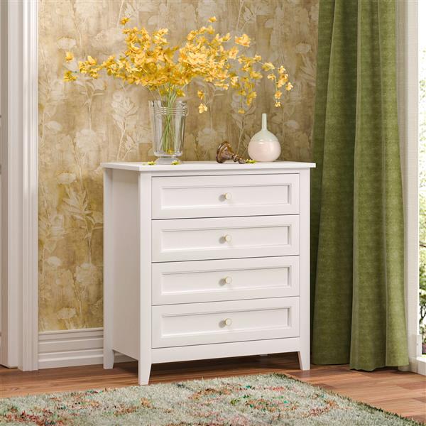 Solid Wood spray-painted drawer dresser bar,buffet tableware cabinet lockers buffet server console table lockers, retro round handle, applicable to the dining room, living room,kitchen corridor,white