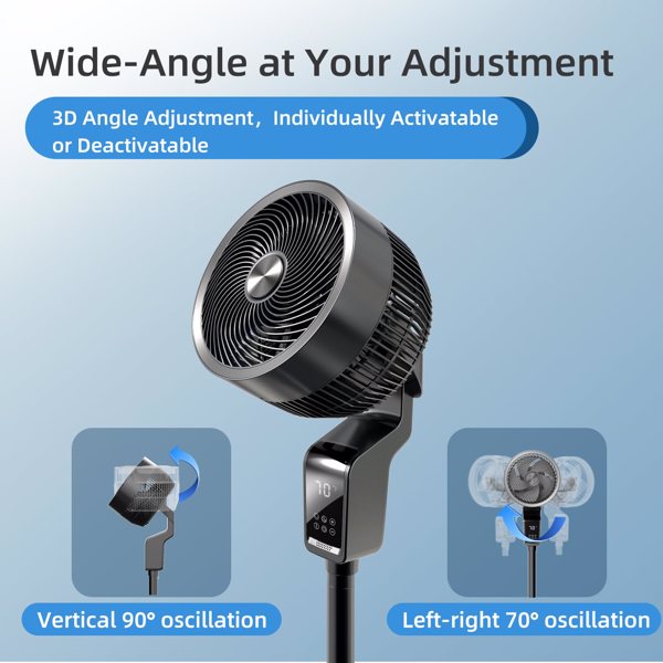 Standing Fan with Remote, Fans Oscillating with 12H Timer, 36-50db Floor Fans for Home Bedroom, Pedestal Fan Oscillating with 3 Speeds, Touch+Remote Control, (Amazon Walmart banned)