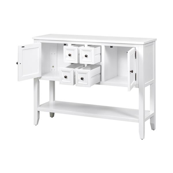 Cambridge Series  Ample Storage Vintage Console Table with Four Small Drawers and Bottom Shelf for Living Rooms, Entrances and Kitchens