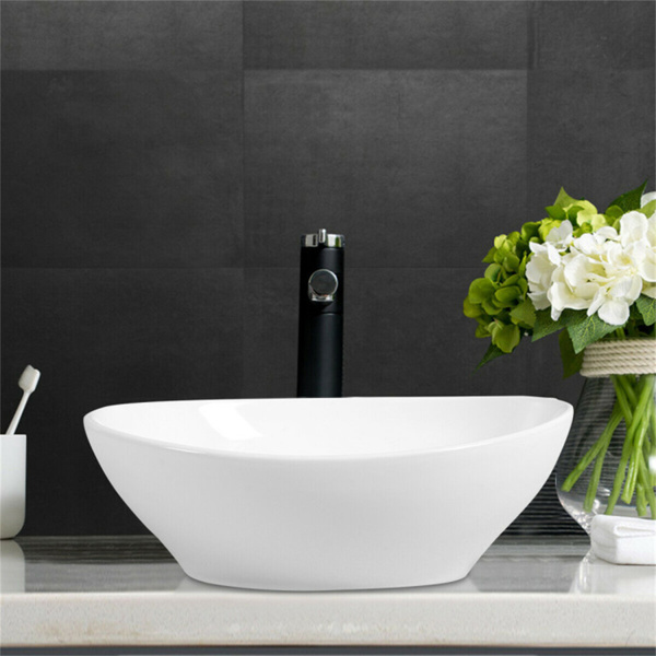 Bathroom ceramic sink oval 16 "x 13" x 5.5 "(L x W x Deep)