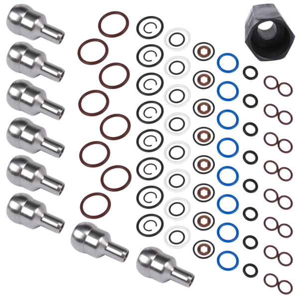 Oil Rail Leak Repair Kit Tool O-rings + Injector +  Copper Crush Washers for Ford 6.0L 2003-2010 