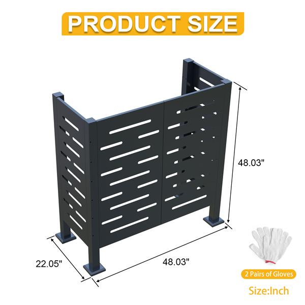 Air Conditioner Fence for Outdoor Units,Metal Privacy Fence Cover, Perfect to Conceal Air Conditioning Units,3- Fence Panels