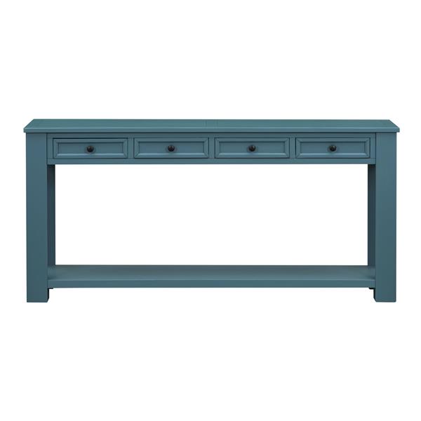 Console Table/Sofa Table with Storage Drawers and Bottom Shelf for Entryway Hallway(Dark Blue)