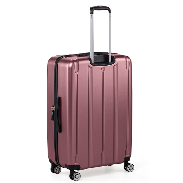 FCH 3-in-1 suitcase vertical stripes trolley case 20in 24in 28in ABS PC fashion color 02-wine red