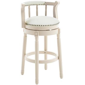 Bar Stools Seat Height 29.5\\'\\' Leather Wooden Bar Stools(WHITE 1pc)