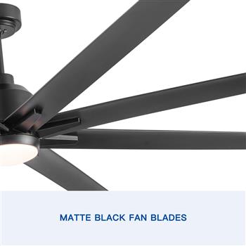 72\\" Supper Large Integrated LED Light Ceiling Fan with Black ABS Blade