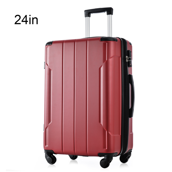 Hardshell Luggage Spinner Suitcase with TSA Lock Lightweight Expandable 24'' (Single Luggage)