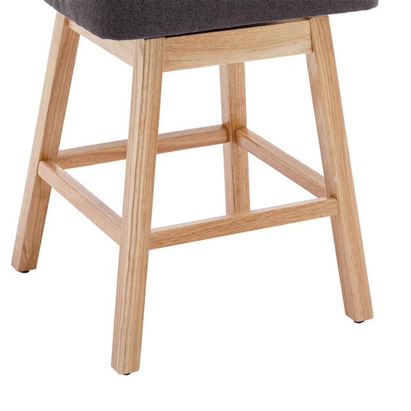 Bar Stools Set of 2 Counter Height Chairs with Footrest for Kitchen, Dining Room And 360 Degree Swivel