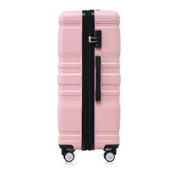 Luggage Sets New Model Expandable ABS Hardshell 3pcs Clearance Luggage Hardside Lightweight Durable Suitcase sets Spinner Wheels Suitcase with TSA Lock 20''24''28''(pink)