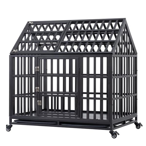 Heavy Duty Dog Cage  pet Crate with Roof