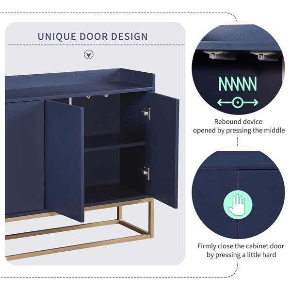 Modern Sideboard Elegant Buffet Cabinet with Large Storage Space for Dining Room, Entryway (Navy)