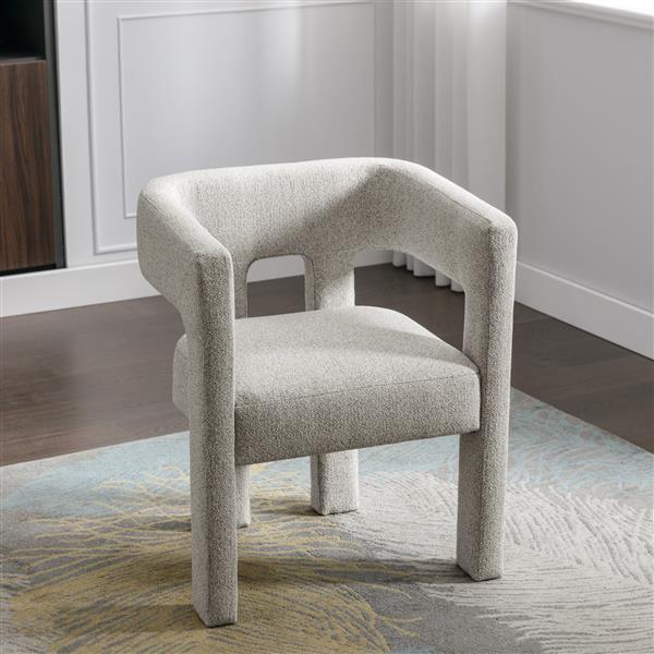 Contemporary Designed Fabric Upholstered Accent Chair Dining Chair for Living Room, Bedroom, Dining Room, Gray