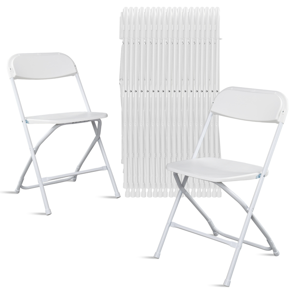 10pcs Injection Molding Classic Garden Plastic Folding Chair White